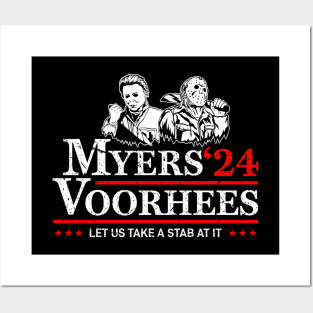 Myers Voorhees 24 For President - Michael Myers Jason Voorhees 2024 Posters and Art